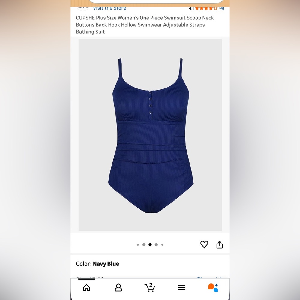 Women's Navy Blue One Piece Swimsuit